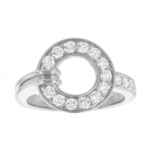 14K White Gold 0.75 carat Diamonds Circle Ring