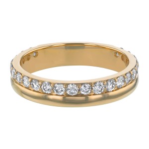 14K Yellow Gold 0.75 carat Round Diamonds Band Ring
