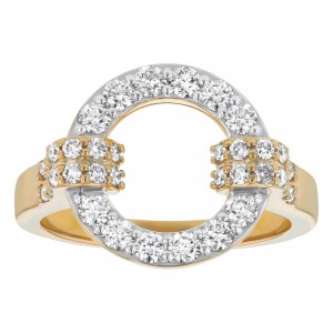 14K Yellow Gold 0.80 carat Diamonds Circle Ring