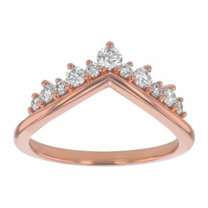14K Rose Gold 0.45 carat Round Diamonds Crown Ring