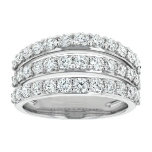 14K White Gold 2.00 carat Diamonds Multi Row Fashion Ring