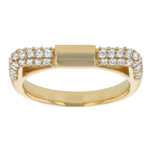14K Yellow Gold 0.50 carat White Diamonds Tube Band Ring