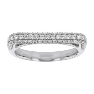 14K White Gold 0.60 carat White Diamonds Tube Band Ring