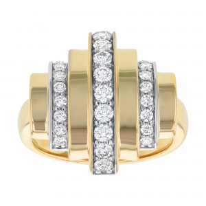 14K Yellow Gold 0.75 carat Diamonds Multi Level Ring