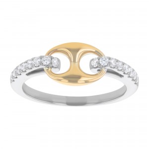 14K Yellow and White Gold 0.30 carat Diamonds Mariner Link Ring