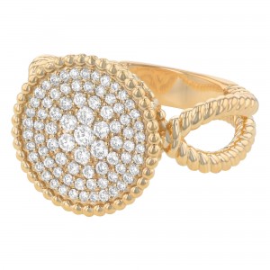14K Yellow Gold 0.50 carat Diamonds Round Pave Ring