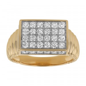 14K Yellow Gold 1.40 carat Diamonds Corrugated Ring