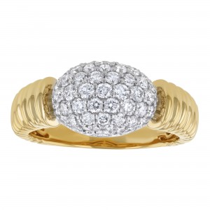 14K Yellow Gold 1.00 carat Diamonds Oval Dome Ring